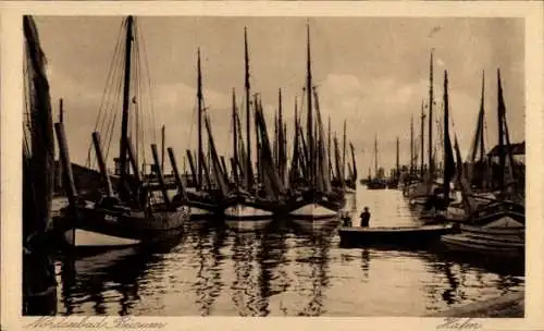 Ak Nordseebad Büsum, Hafen, Boote