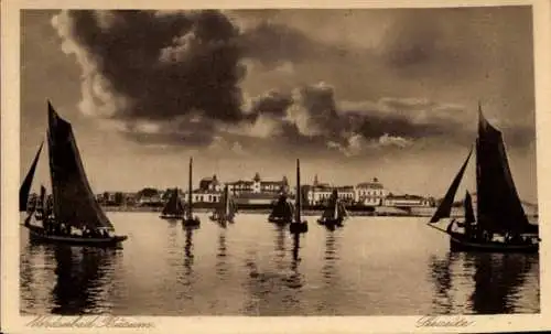 Ak Nordseebad Büsum, Seeseite, Segelboote