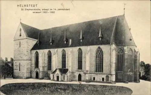 Ak Helmstedt in Niedersachsen, St. Stephanikirche, erbaut im 14. Jahrhundert,  erneuert 1903-1906