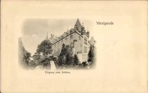 Ak Wernigerode im Harz, Eingang zum Schloss,  s Gebäude