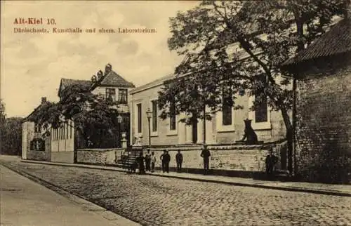 Ak Kiel, Alt-Kiel 10, Dänischestr., Kunsthalle, ehem. Laboratorium, Straße, Personen
