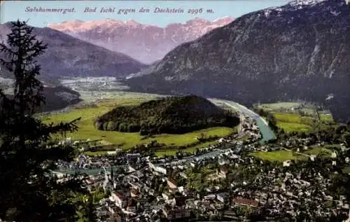 Ak Bad Ischl in Oberösterreich, Salzkammergut, Panorama, Dachstein