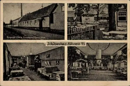 Ak Könnern im Salzlandkreis, Eingang Obere Braunschweigerstrasse, Schützenhaus  Konzertgarten, Ga