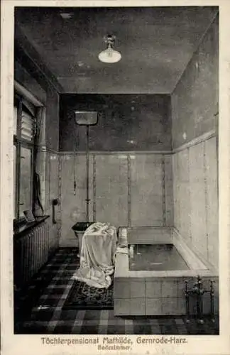 Ak Gernrode Quedlinburg im Harz, Töchterpensionat Mathilde, Badezimmer