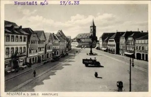 Ak Bad Neustadt an der Saale Unterfranken, Marktplatz von Neustadt,  Architektur, Straßenansicht