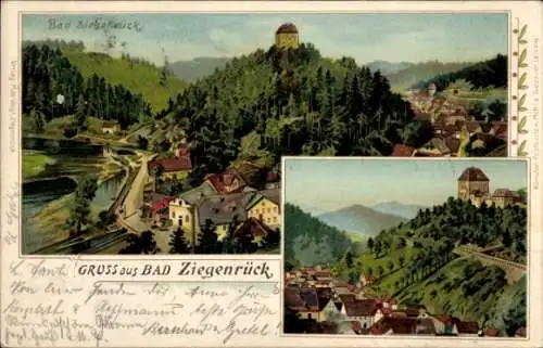 Ak Ziegenrück an der Saale Thüringen, Berglandschaft, Häuser, nmotiv, Gruß aus Bad Ziegenrück