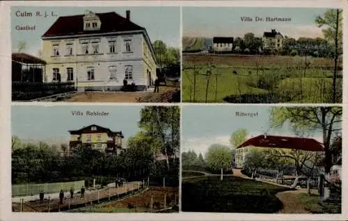Ak Culm Mistelgau Oberfranken, Culm R.j.L., Gasthof, Villa Dr. Hartmann, Villa Rohleder, Rittergu