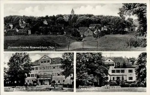 Ak Ehrenberg Altenburg in Thüringen, Sommerfrische Hummelshain, Bauernschule, Parkansicht