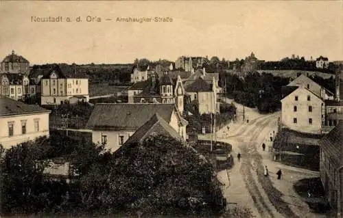 Ak Neustadt an der Orla,  Arnshaugker-Straße,  Architektur, Stadtansicht