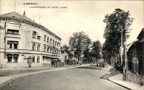 Ak Ilmenau in Thüringen, Lindenstraße, Hotel Tanne,  Ansicht