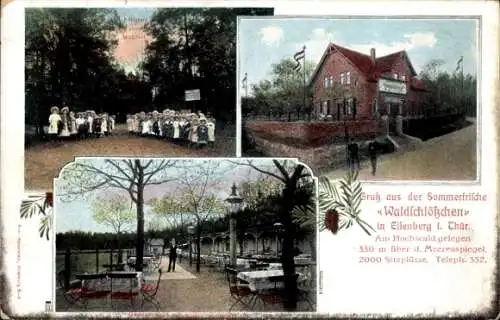 Ak Eisenberg in Thüringen, Gasthaus Waldschlösschen, Innenansicht