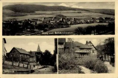 Ak Ritschenhausen in Thüringen, Gesamtansicht, Dorfpartie