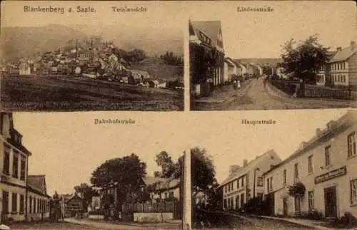 Ak Blankenberg an der Saale Rosenthal am Rennsteig Thüringen, Lindenstraße, Bahnhofstraße, Hauptstr.