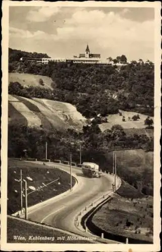Ak Wien 19. Döbling, Kahlenberg, Höhenstraße, Bus