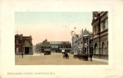 Präge Passepartout Ak Fremantle Australia, Phillimore Street
