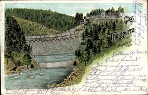 Litho Leśna Marklissa Schlesien, Queis Talsperre