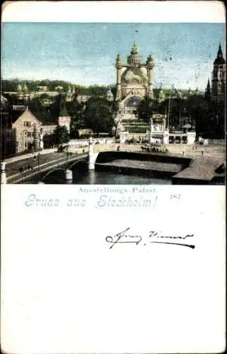 Ak Stockholm Schweden, Ausstellungs-Palast, Gruss aus   Ansicht