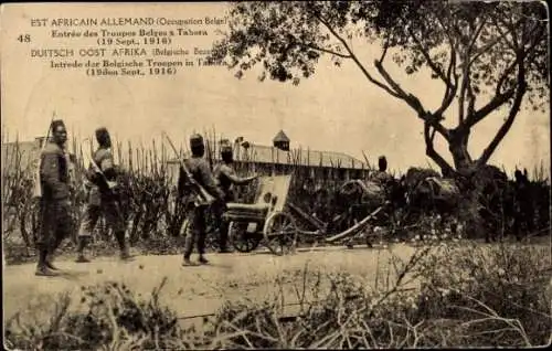 Ak Tabora Tansania Deutsch Ostafrika, Belgische Truppen, Einmarsch, 19. September 1916, Ostafrika