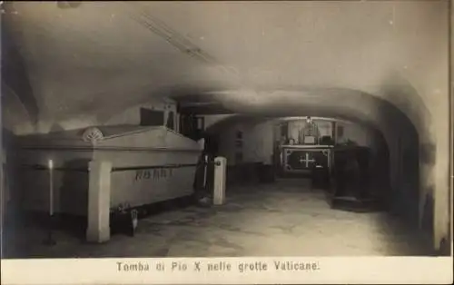Ak Roma Rom Lazio, Vatikanische Grotte, Tomba di Pio X