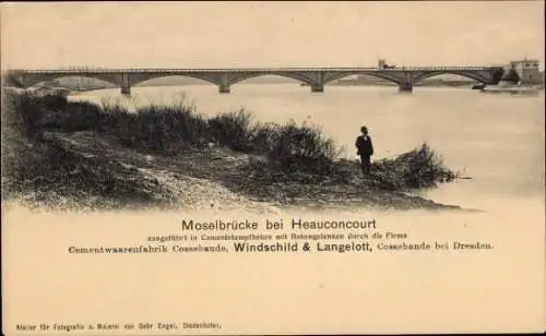 Ak Hauconcourt Metz Moselle, Moselbrücke