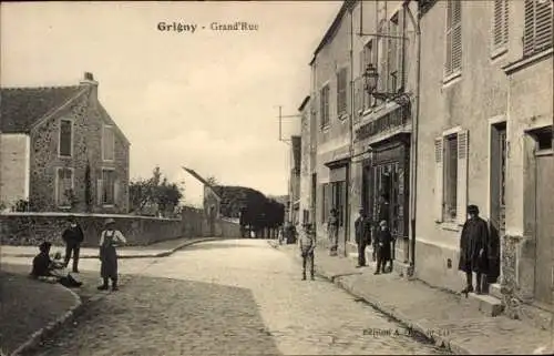 Ak Grigny Essonne, Straße in  Häuser, Menschen,  