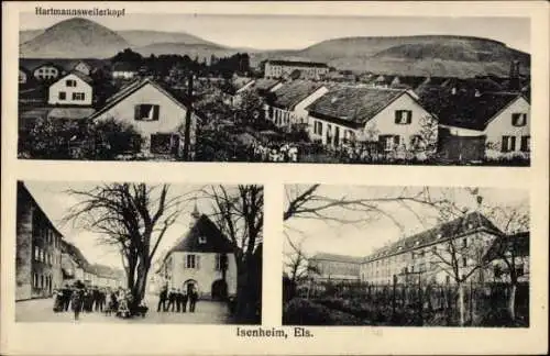 Ak Issenheim Issenheim Alsace Haut Rhin, Gesamtansicht, Hartmannsweilerkopf