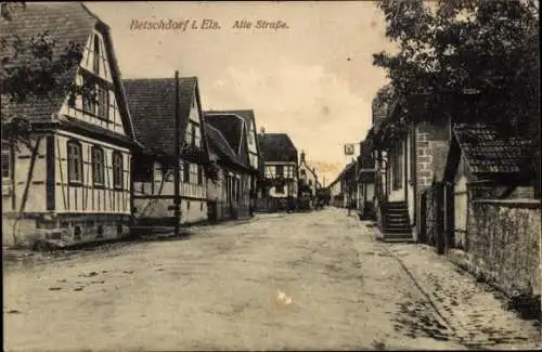 Ak Niederbetschdorf Betschdorf Elsass Bas Rhin, Betschdorf i. Els, Alte Straße, Häuser, Straße