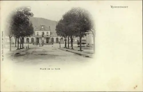 CPA Remiremont Lorraine Vosges, Place de la Gare
