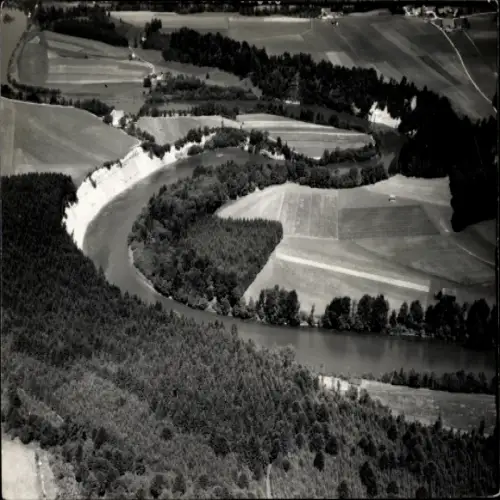 Foto Unterwaldegg Schwaben Unterallgäu, Illerschlinge, Fliegeraufnahme
