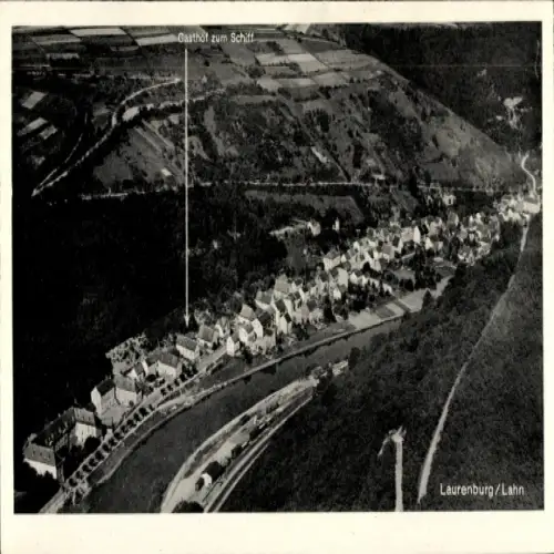 Ak Laurenburg an der Lahn, Fliegeraufnahme