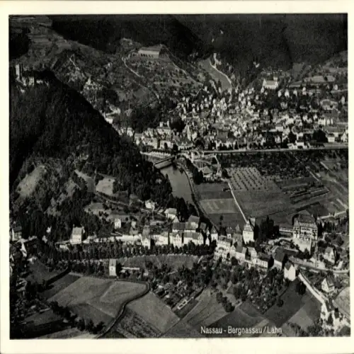 Ak Bad Nassau Lahn, Fliegeraufnahme vom Ort