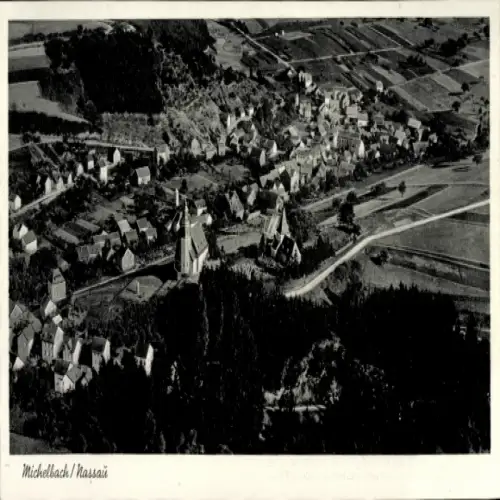 Ak Michelbach in Nassau Aarbergen Hessen, Fliegeraufnahme