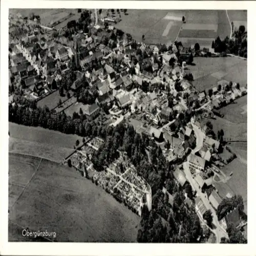 Ak Obergünzburg im Ostallgäu, Fliegeraufnahme