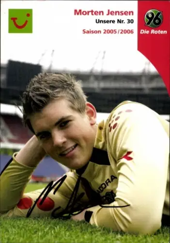 Autogrammkarte Fußballer Morten Jensen, Hannover 96, Autogramm