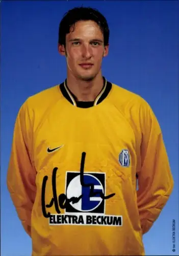 Autogrammkarte Fußballer Simon Henzler, SV Meppen, Autogramm