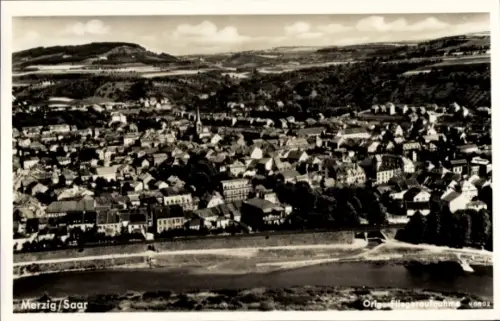 Ak Merzig an der Saar, Fliegeraufnahme