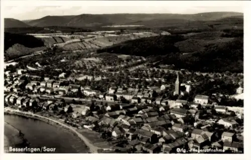 Ak Besseringen Merzig im Saarland, Fliegeraufnahme