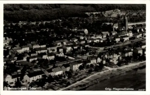 Ak Besseringen Merzig im Saarland, Fliegeraufnahme