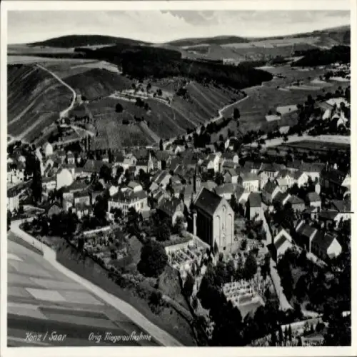 Ak Konz an der Mosel, Fliegeraufnahme