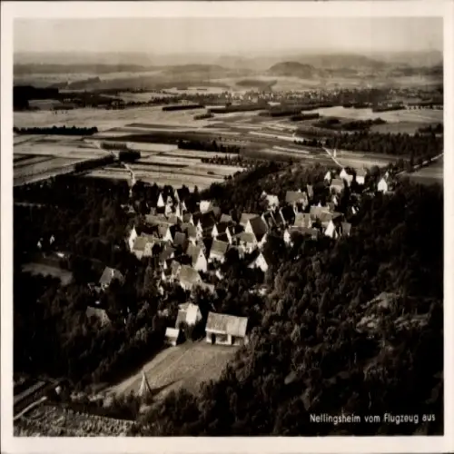 Ak Nellingsheim Neustetten in Württemberg, Luftaufnahme, Landschaft, Häuser, Bäume, fotografie