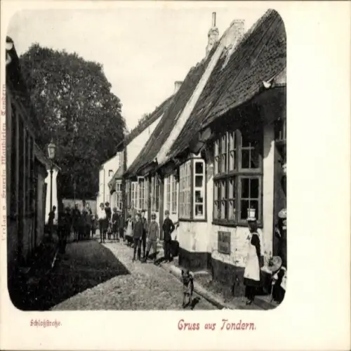 Ak Tønder Tondern Dänemark, Schlossstraße, Anwohner