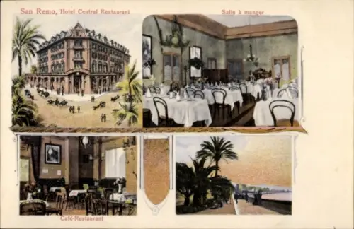 Ak San Remo Ligurien, Hotel Central Restaurant, Essraum