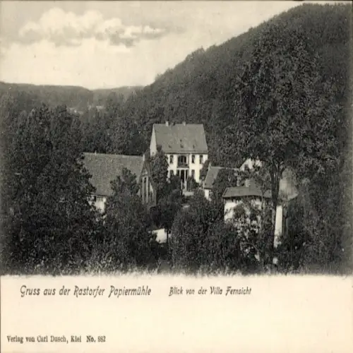 Ak Rastorf Schleswig Holstein, Papiermühle, Villa Fernsicht