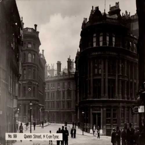 Ak Newcastle upon Tyne Northumberland England, Queen Street