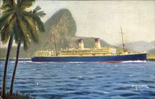 Künstler Ak Dampfer Duilio, Lloyd Sabaudo