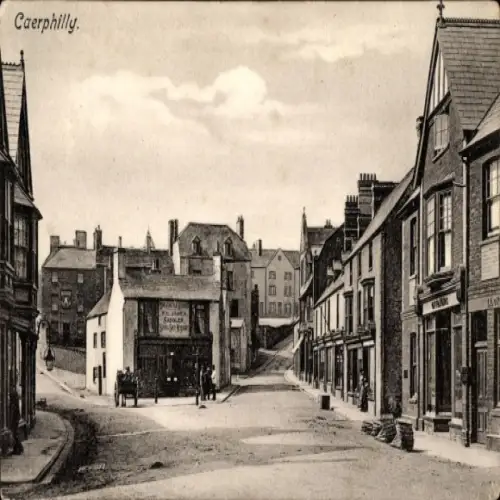 Ak Caerphilly Wales, Ortspartie