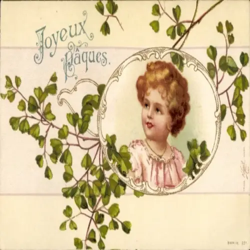 Litho Glückwunsch Ostern, Mädchen, Portrait