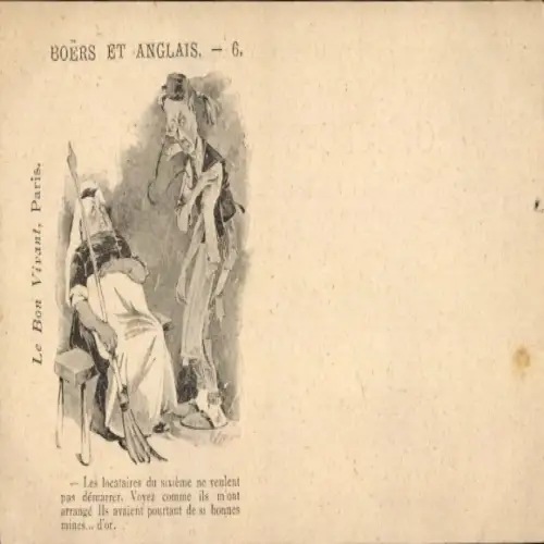 CPA Boers et Anglais, Les locatoires du sixieme ne veulant pas demarrer...