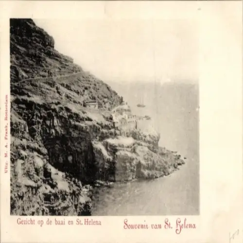 Ak St. Helena, Gezicht op de baai, Steinerne Bucht aus der Höhe