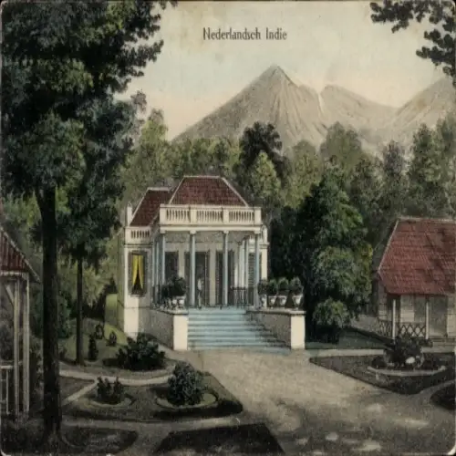 Ak Indonesien, Villa, Park, Gebirge, Wald